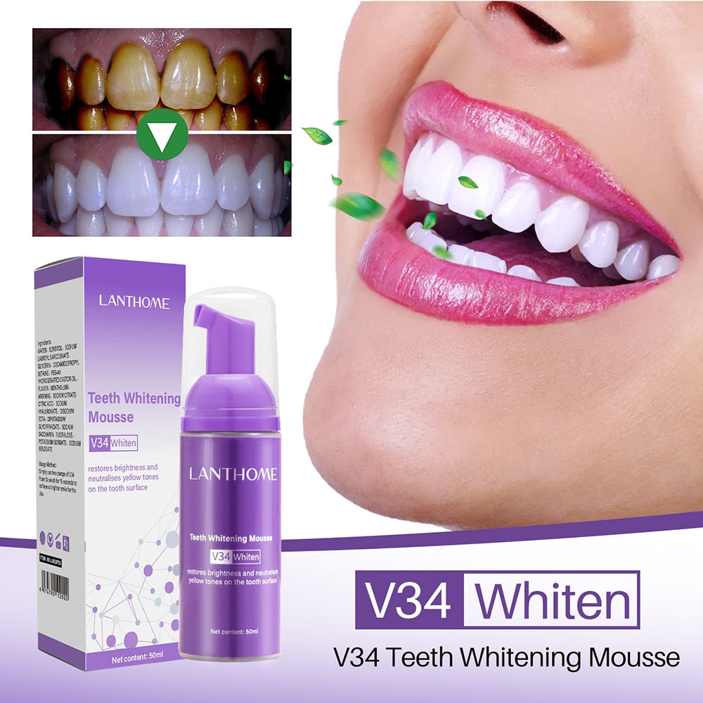 "Unveil Your Radiant Smile: Teeth Whitening Mousse, the Ultimate Solution for Deep Cleaning and Restoring Confidence!"