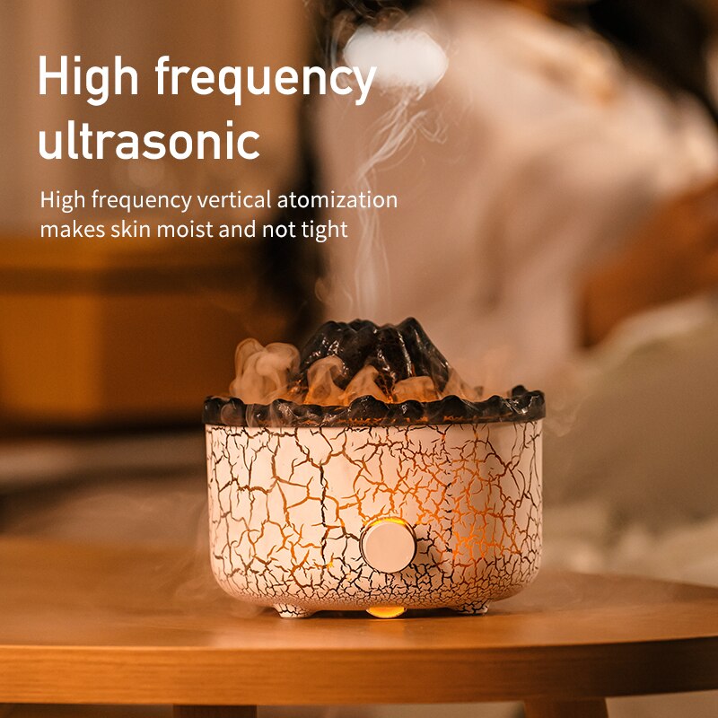 "Volcano Serenity: Aromatherapy Humidifier & Diffuser with Soothing LED Light - Elevate Your Space with Mindful Living"