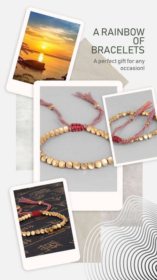 "Embrace Serenity, Wear Eternity: Experience the Spiritual Connection of our Handmade Tibetan Buddhist Braided Copper Beads Lucky Rope Bracelet"