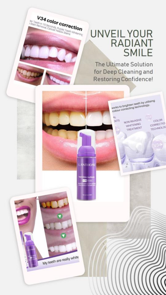 "Unveil Your Radiant Smile: Teeth Whitening Mousse, the Ultimate Solution for Deep Cleaning and Restoring Confidence!"